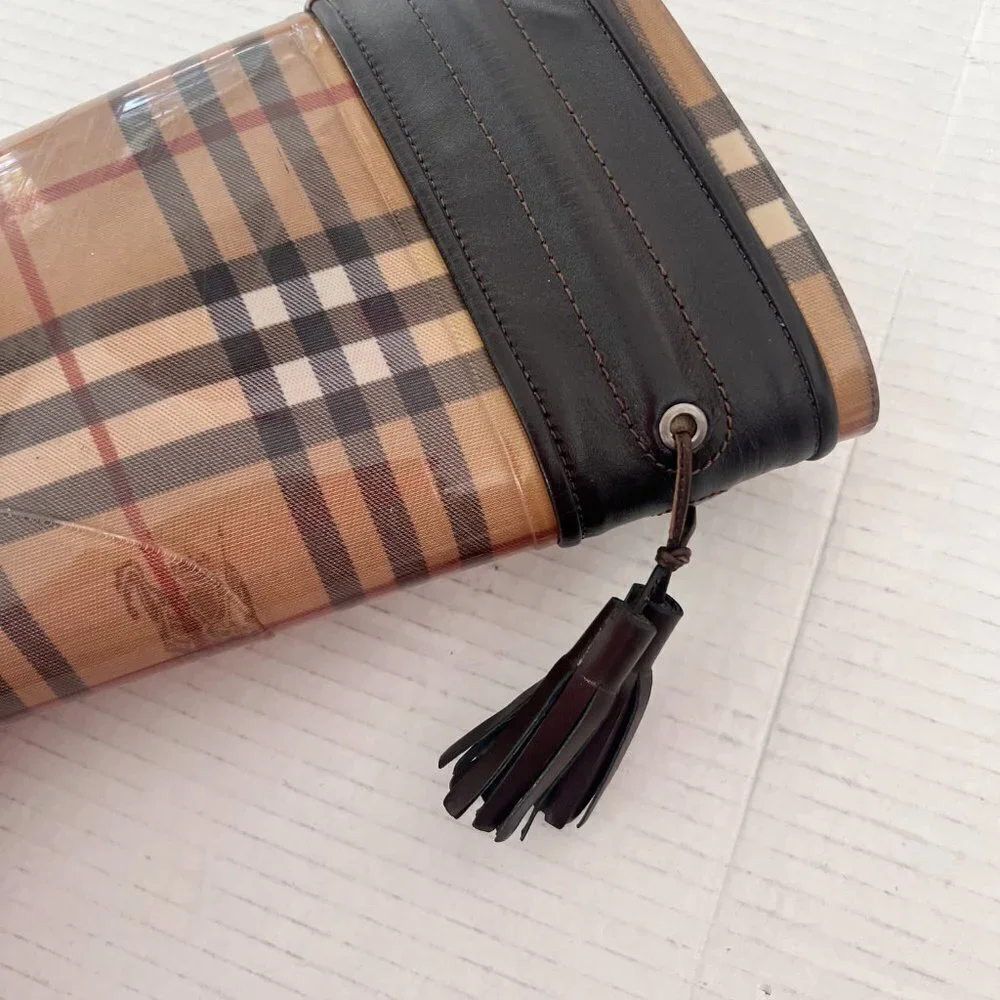 BurberryNova check pattern rubber tassel rain boots size 38
